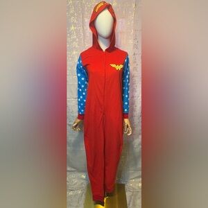 Women's Wonder Women Red, Yellow & Blue Superhero Jumpsuit